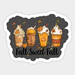 Fall Sweet Fall Coffee Latte Sticker